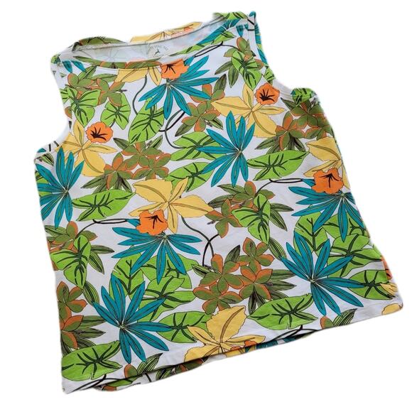 White Stag Tops - White Stag Floral Stretch Tee size Large